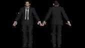 Leon Scott Kennedy CON TRAJE CINE NEGRO de Resident Evil 9 Requiem CON MOVIMIENTO EN BOCA Y CEJAS CON ACCESORIOS Y BARBA